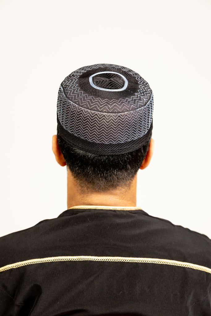 Safeer Black Topi Kufi Islamic Hat - Madyna