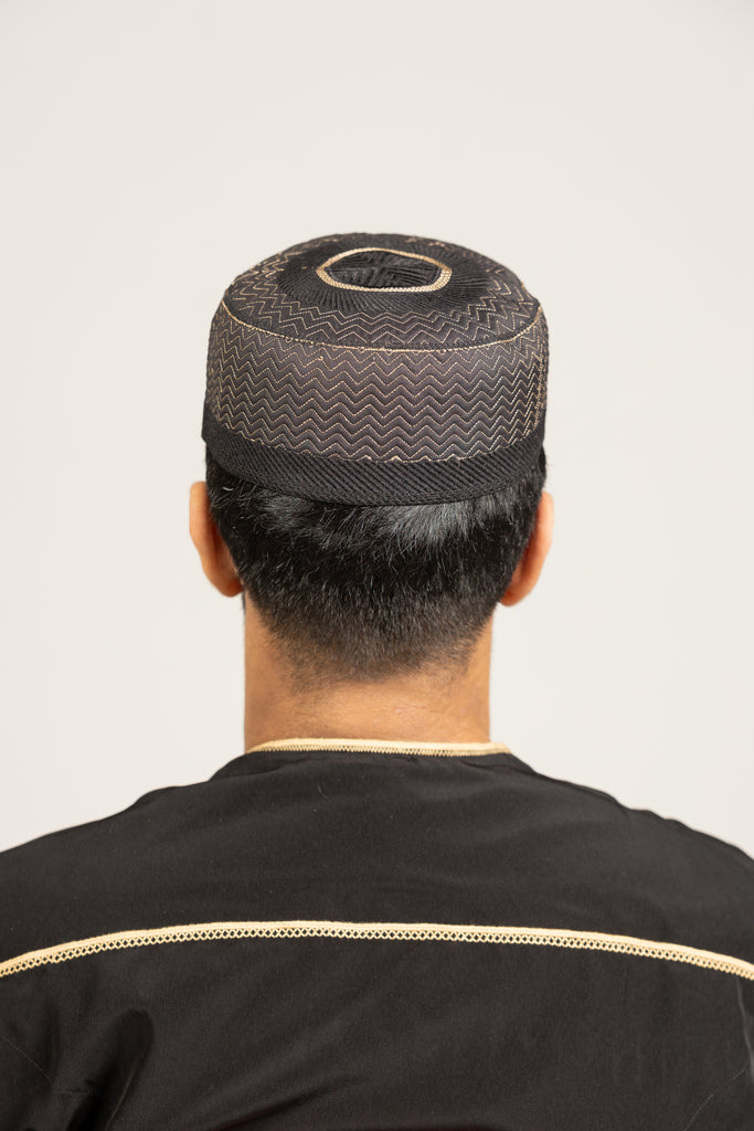 Safeer Black Topi Kufi Islamic Hat - Madyna