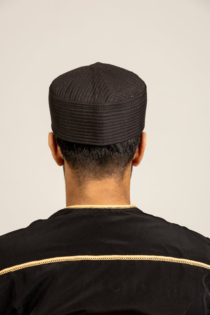 Turban Hat Topi Kufi Stiff Shukr JJ Design Black / Blue / Grey - Madyna