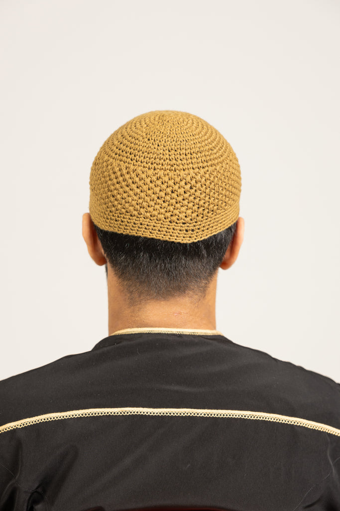Mens Soft Wool Knitted Topi Islamic Prayer Hat One Size - Madyna