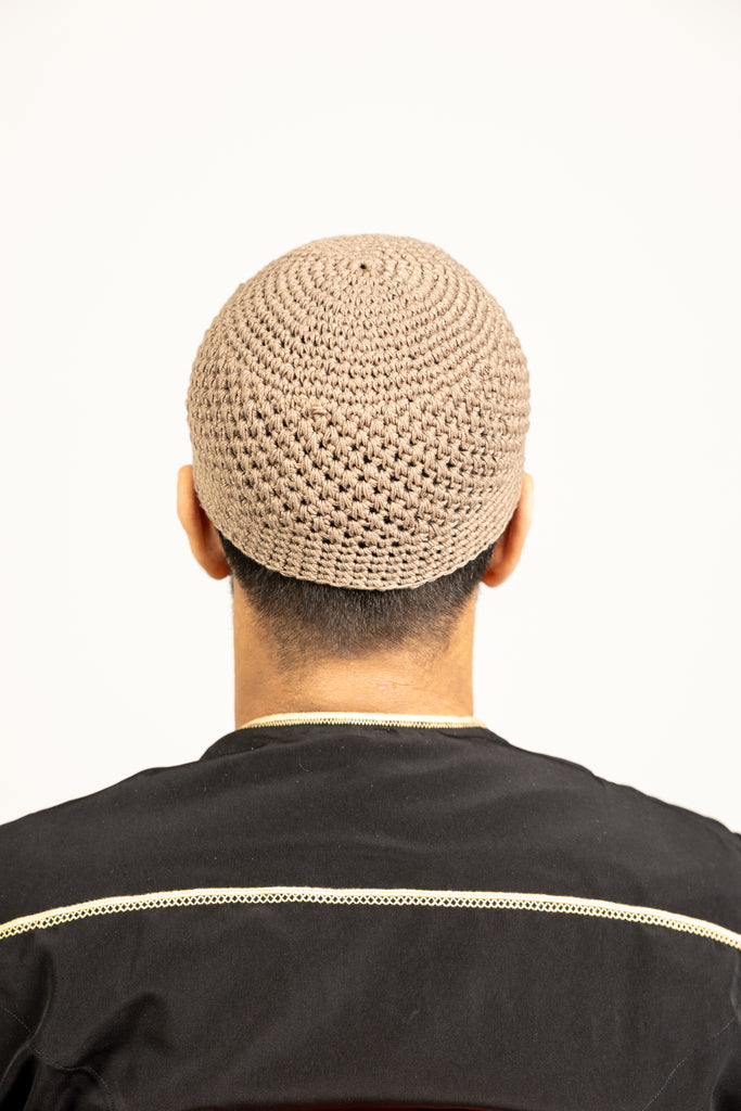 Mens Soft Wool Knitted Topi Islamic Prayer Hat One Size - Madyna