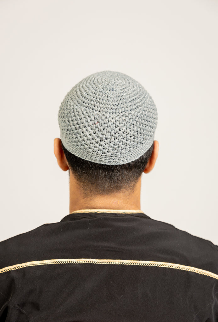 Mens Soft Wool Knitted Topi Islamic Prayer Hat One Size - Madyna