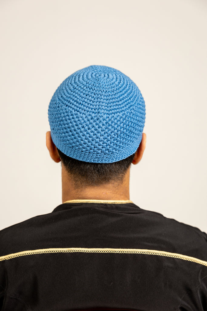Mens Soft Wool Knitted Topi Islamic Prayer Hat One Size - Madyna