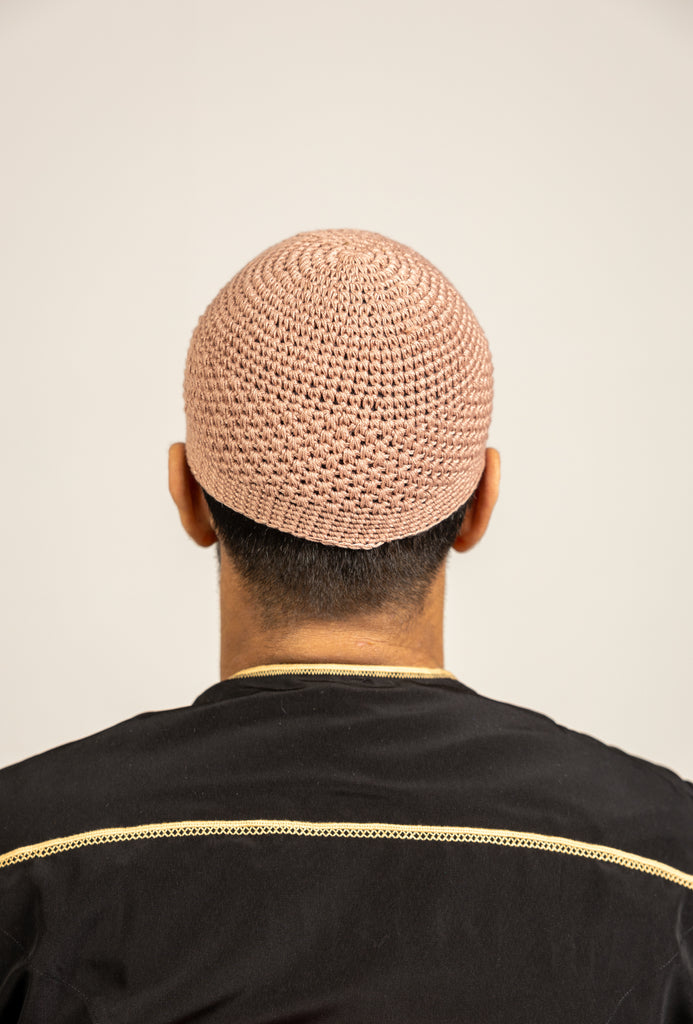 Mens Soft Wool Knitted Topi Islamic Prayer Hat One Size - Madyna
