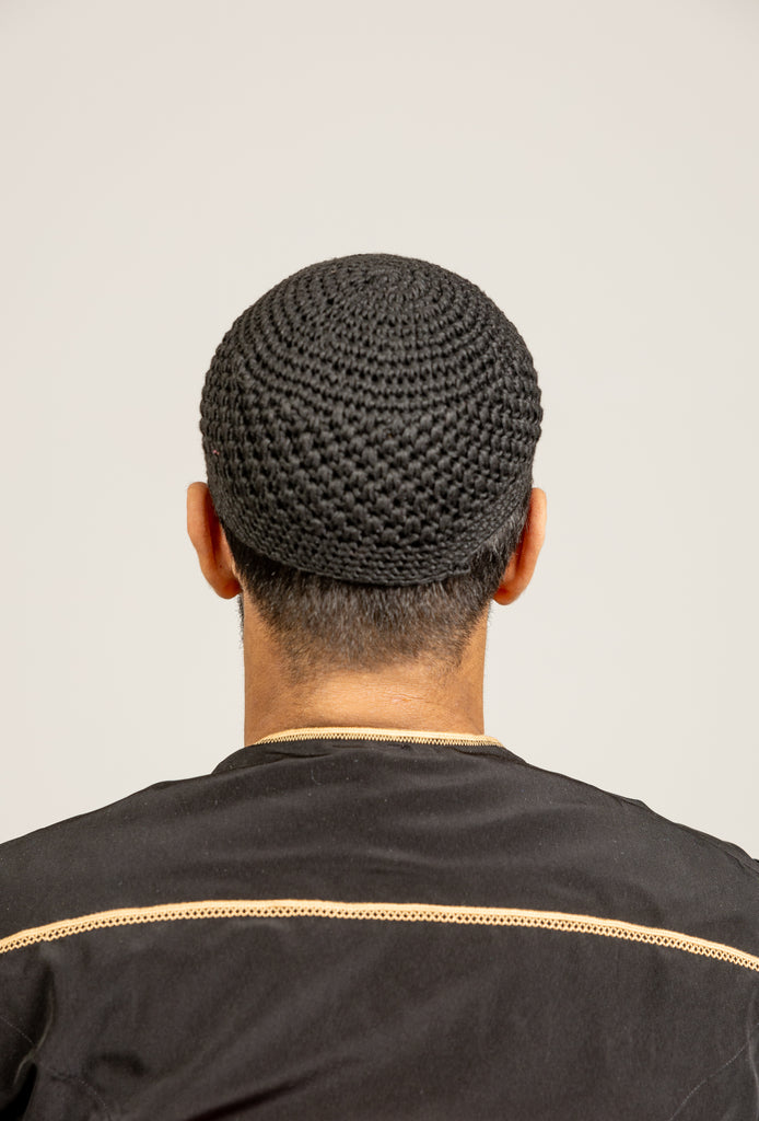 Mens Soft Wool Knitted Topi Islamic Prayer Hat One Size - Madyna