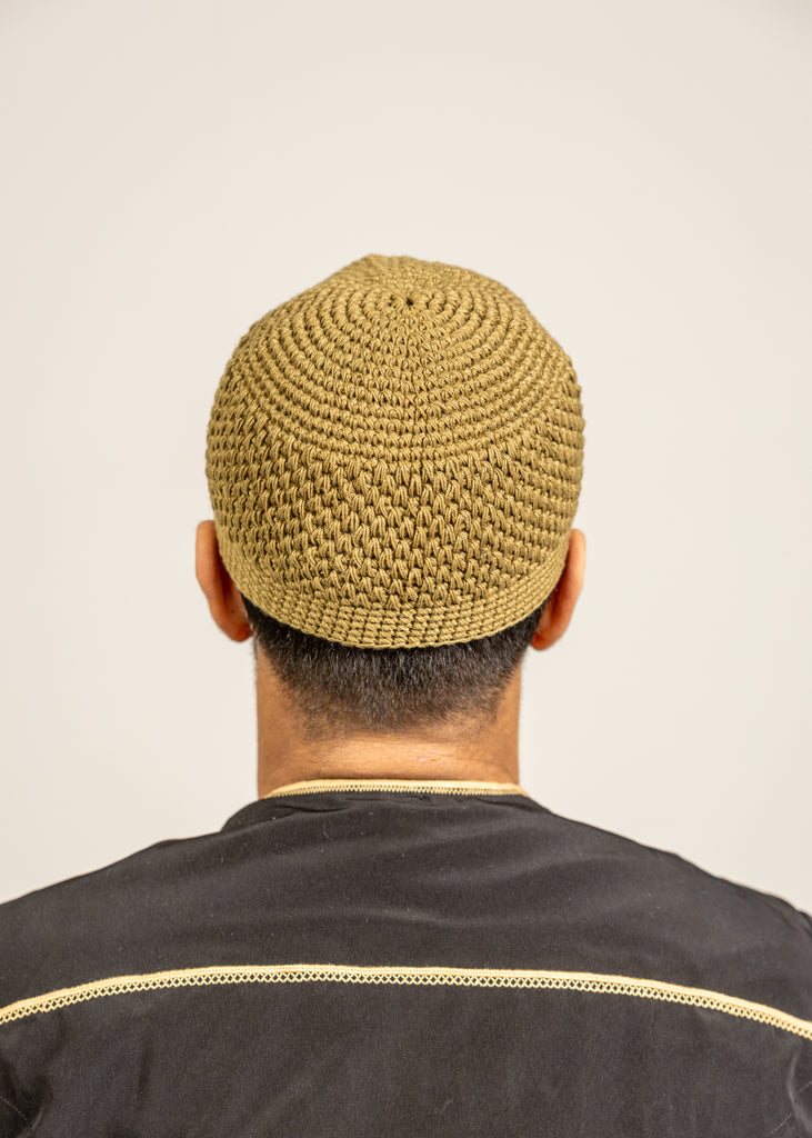 Mens Soft Wool Knitted Topi Islamic Prayer Hat One Size - Madyna