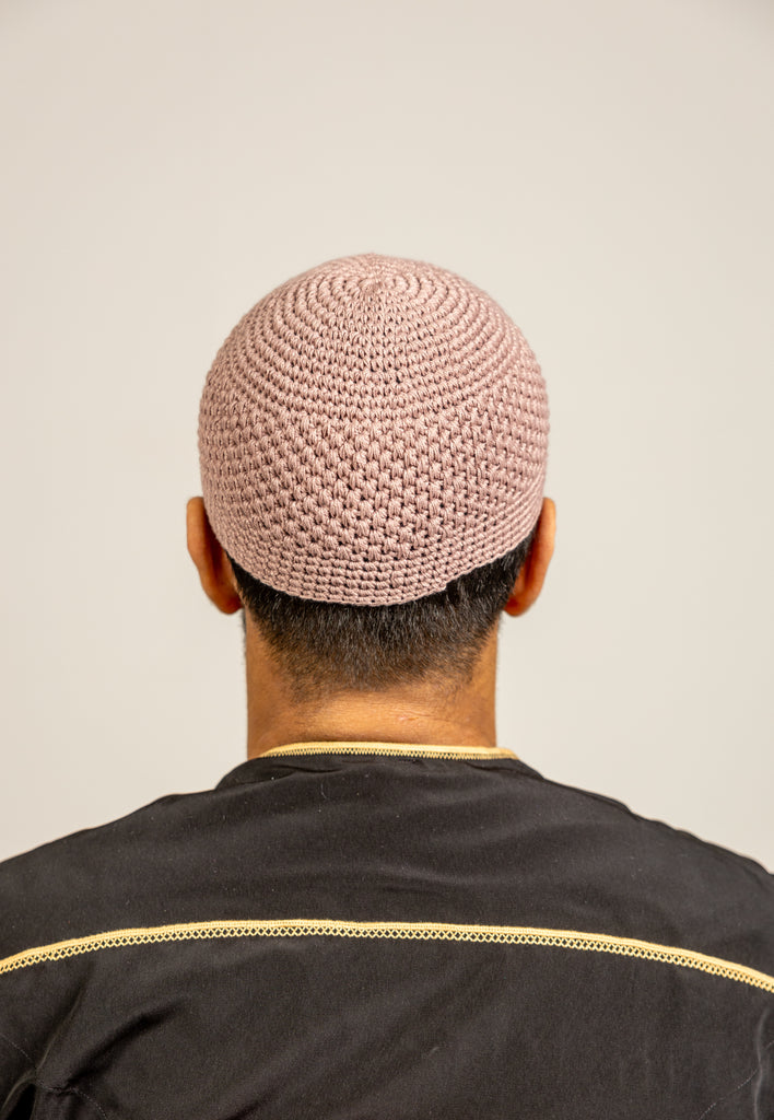 Mens Soft Wool Knitted Topi Islamic Prayer Hat One Size - Madyna