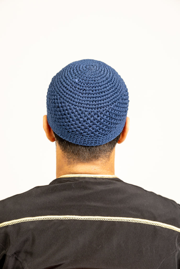 Mens Soft Wool Knitted Topi Islamic Prayer Hat One Size - Madyna