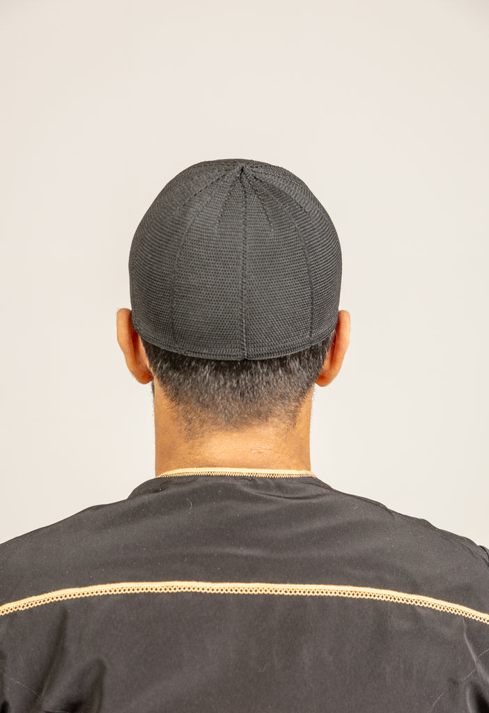 Mens/Boys Black/Grey/White Turkish Topi Prayer Hat One Size Comfort Fit Nida/Barla - Madyna
