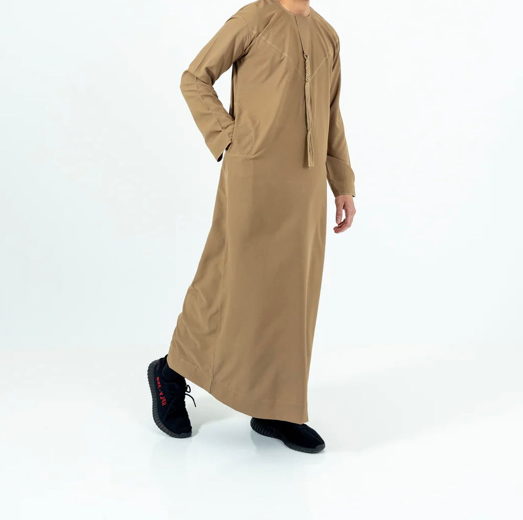 Dark Beige / Tobacco Emirati Thobe | Jubba | Kandura - Madyna