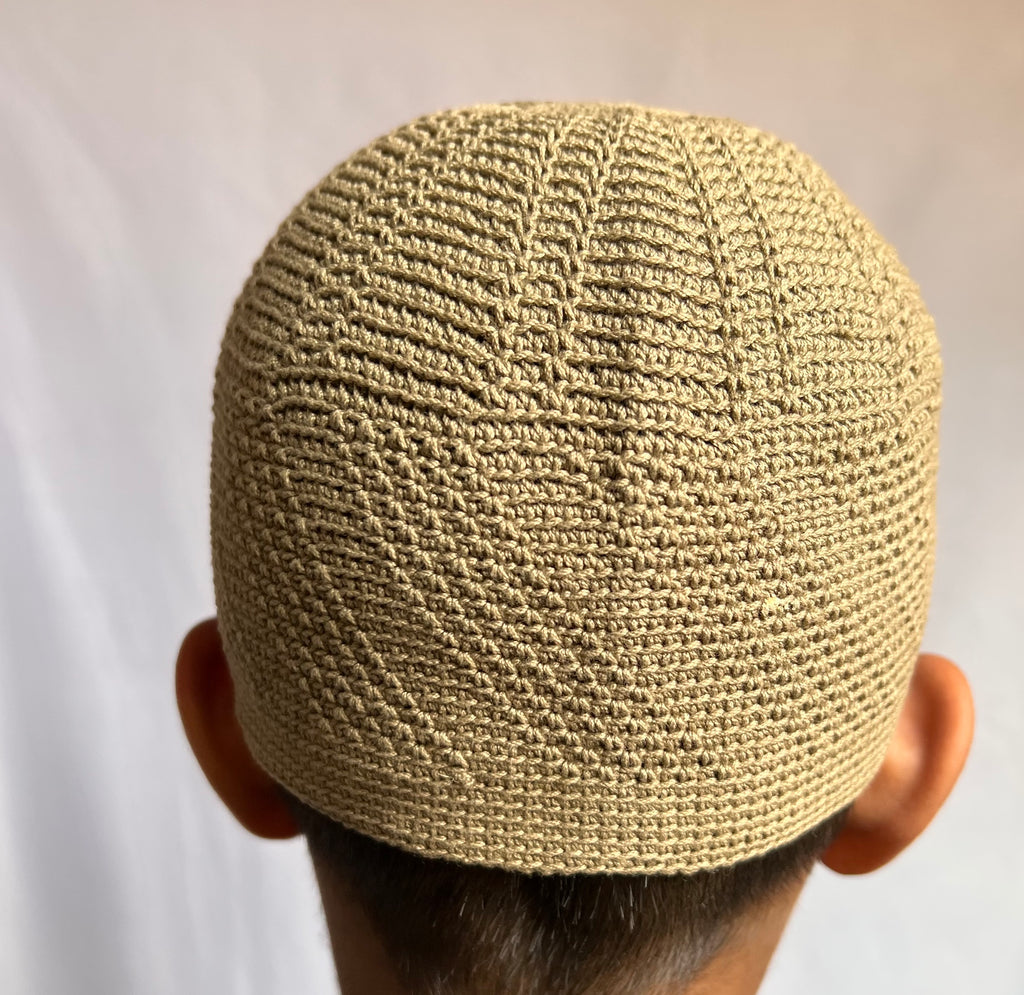 Mens/Boys Knitted Topi Prayer Hat One Size Beige/Grey/Sand/Stone/Olive - Madyna