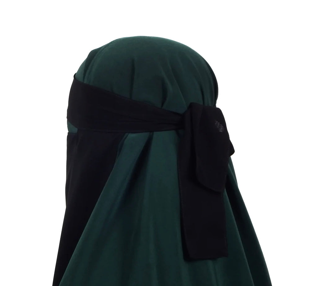 Black Single Niqab Hijab Face Cover - Madyna