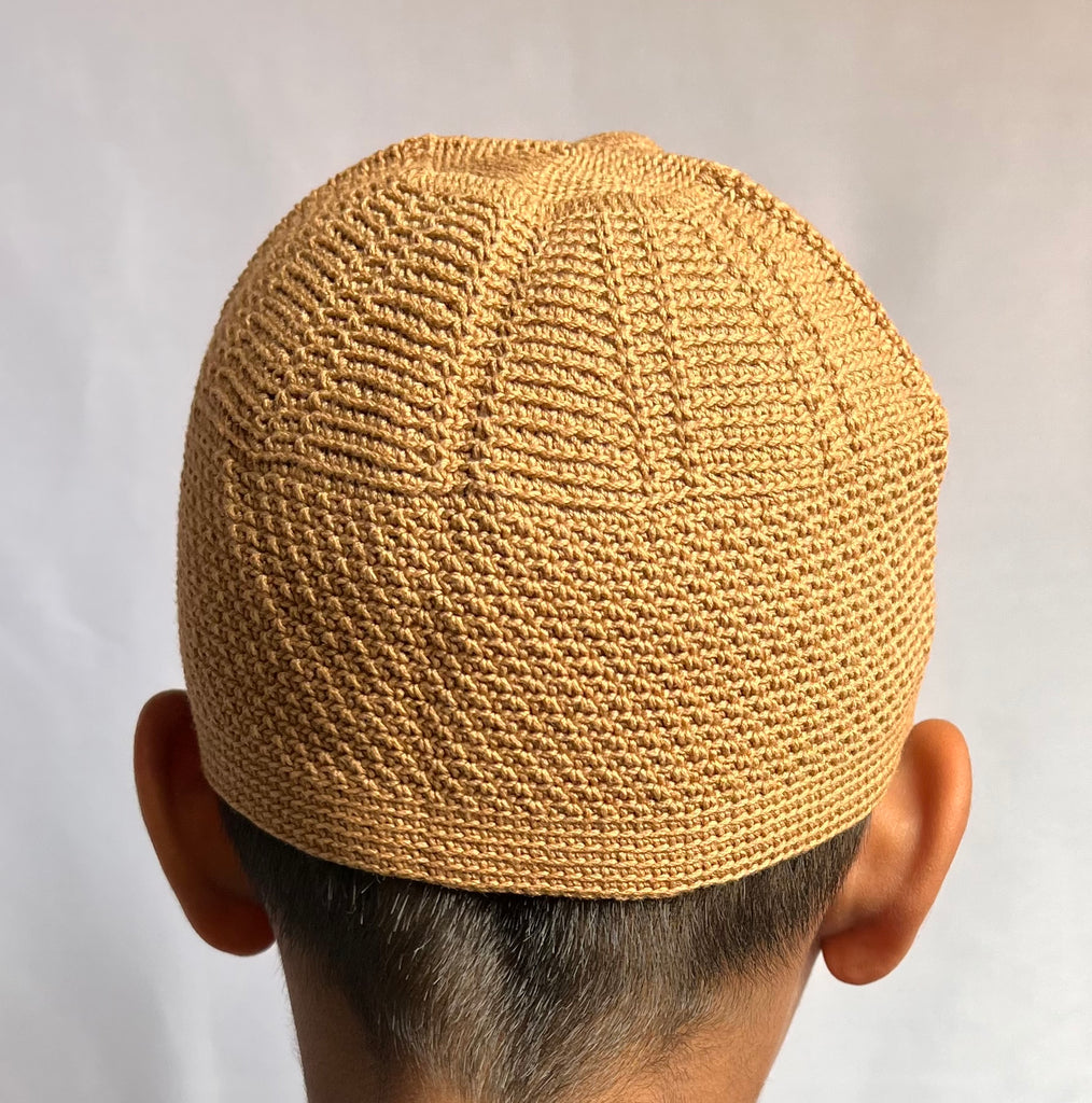 Mens/Boys Knitted Topi Prayer Hat One Size Beige/Grey/Sand/Stone/Olive - Madyna