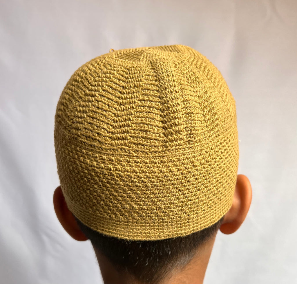 Mens/Boys Knitted Topi Prayer Hat One Size Beige/Grey/Sand/Stone/Olive - Madyna