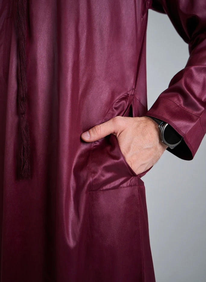 Maroon / Burgundy Emirati Thobe | Jubba | Kandura - Madyna