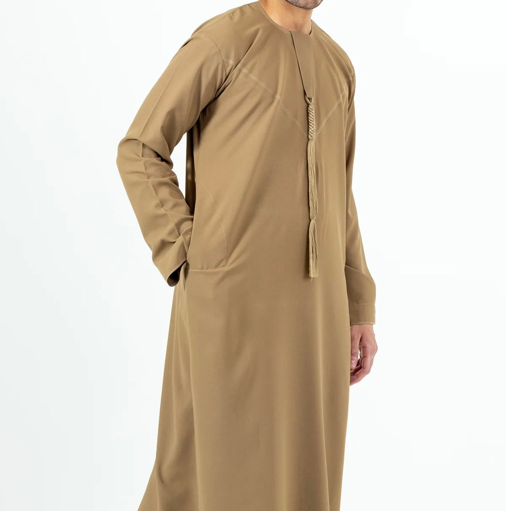 Dark Beige / Tobacco Emirati Thobe | Jubba | Kandura - Madyna