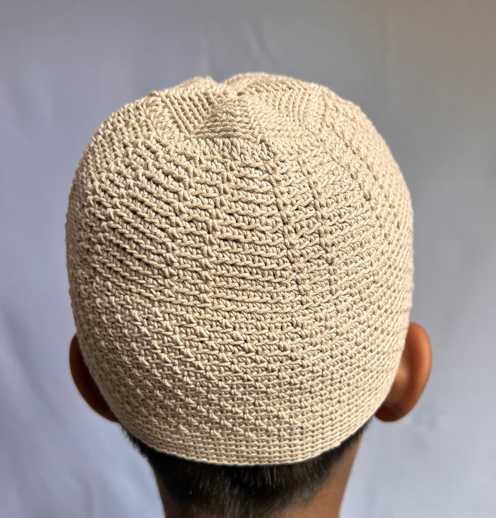 Mens/Boys Knitted Topi Prayer Hat One Size Beige/Grey/Sand/Stone/Olive - Madyna
