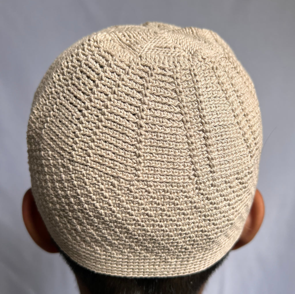 Mens/Boys Knitted Topi Prayer Hat One Size Beige/Grey/Sand/Stone/Olive - Madyna
