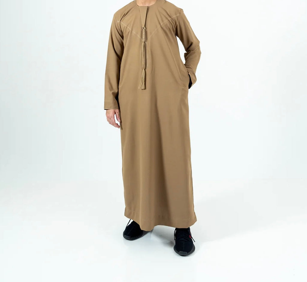Dark Beige / Tobacco Emirati Thobe | Jubba | Kandura - Madyna