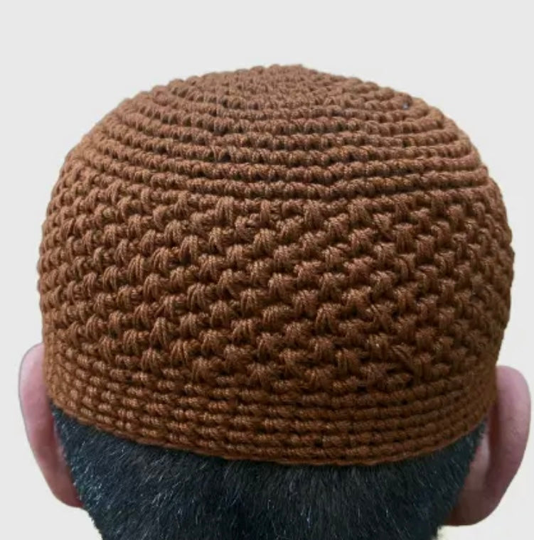 Boys Soft Wool Knitted Topi Islamic Prayer Hat One Size - Madyna