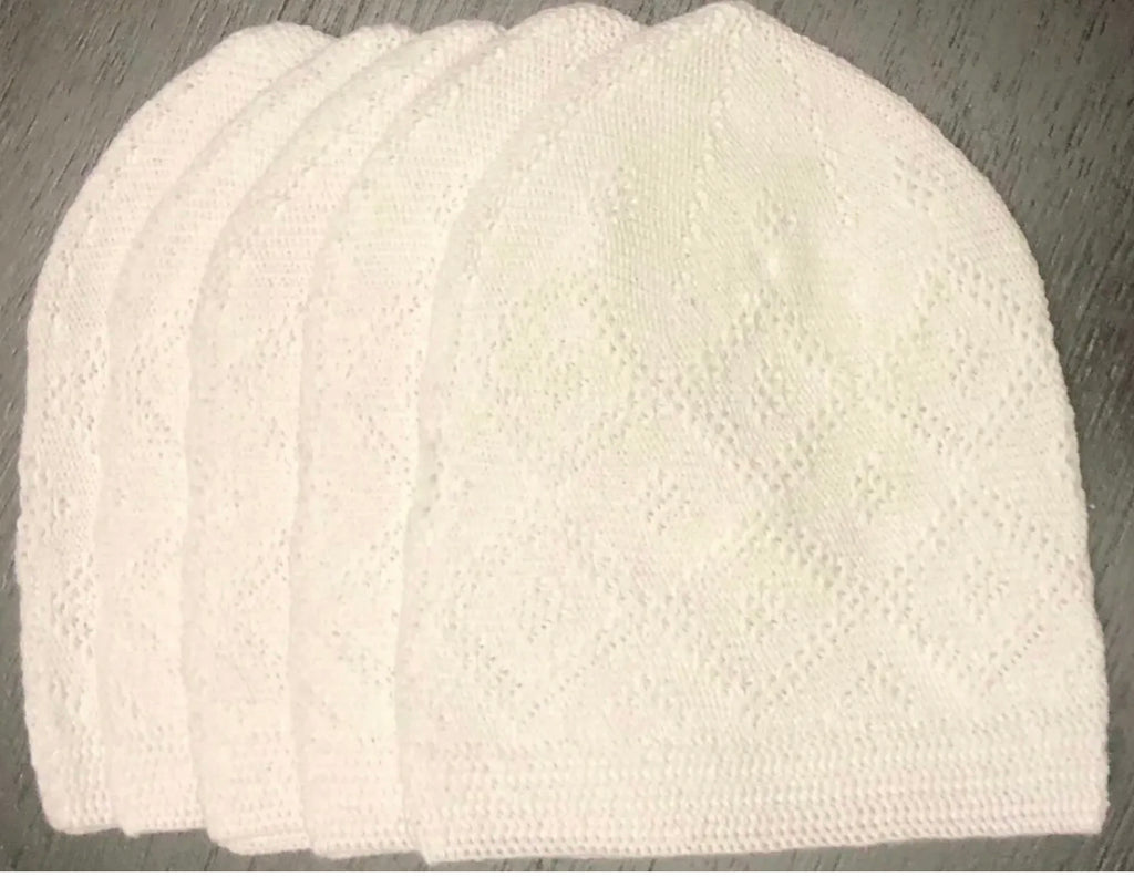 Mens/Boys Basic White Turkish Topi Prayer Hat One Size - Madyna