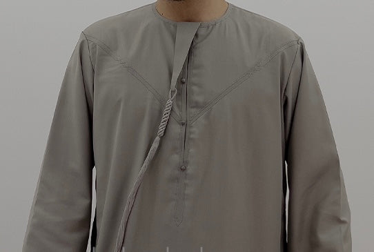 Stone / Beige Premium Emirati Thobe | Jubba | Kandura with removable tassel - Madyna