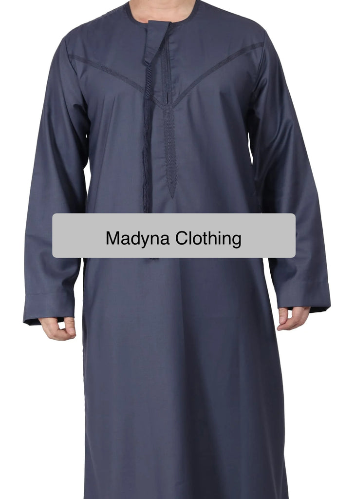 Premium Grey Emirati Thobe Jubba Khandura - Madyna