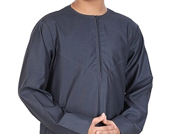 Boys / Kids Grey Omani Style Thobe Jubba - Madyna