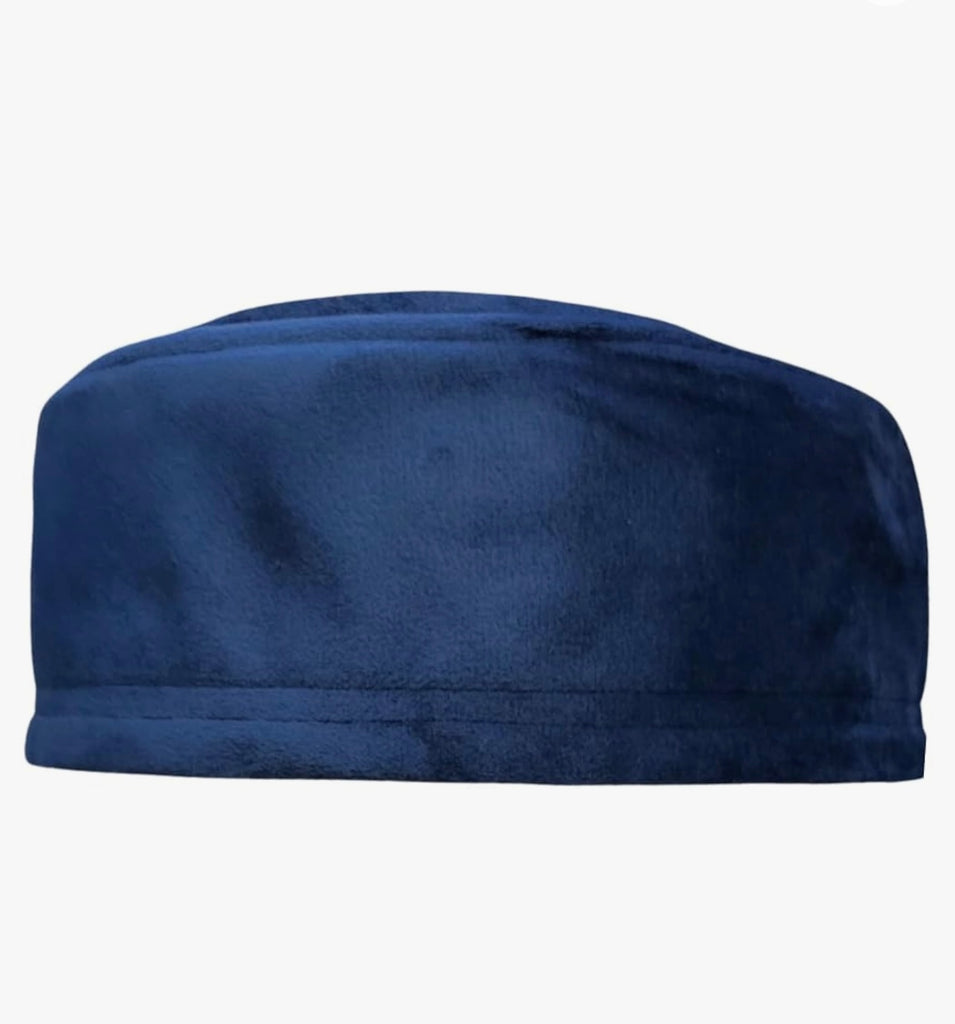 Blue Velvet Topi Kufi Islamic Prayer Hat Exclusive Design - Madyna