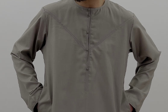 Stone / Beige Premium Emirati Thobe | Jubba | Kandura with removable tassel - Madyna