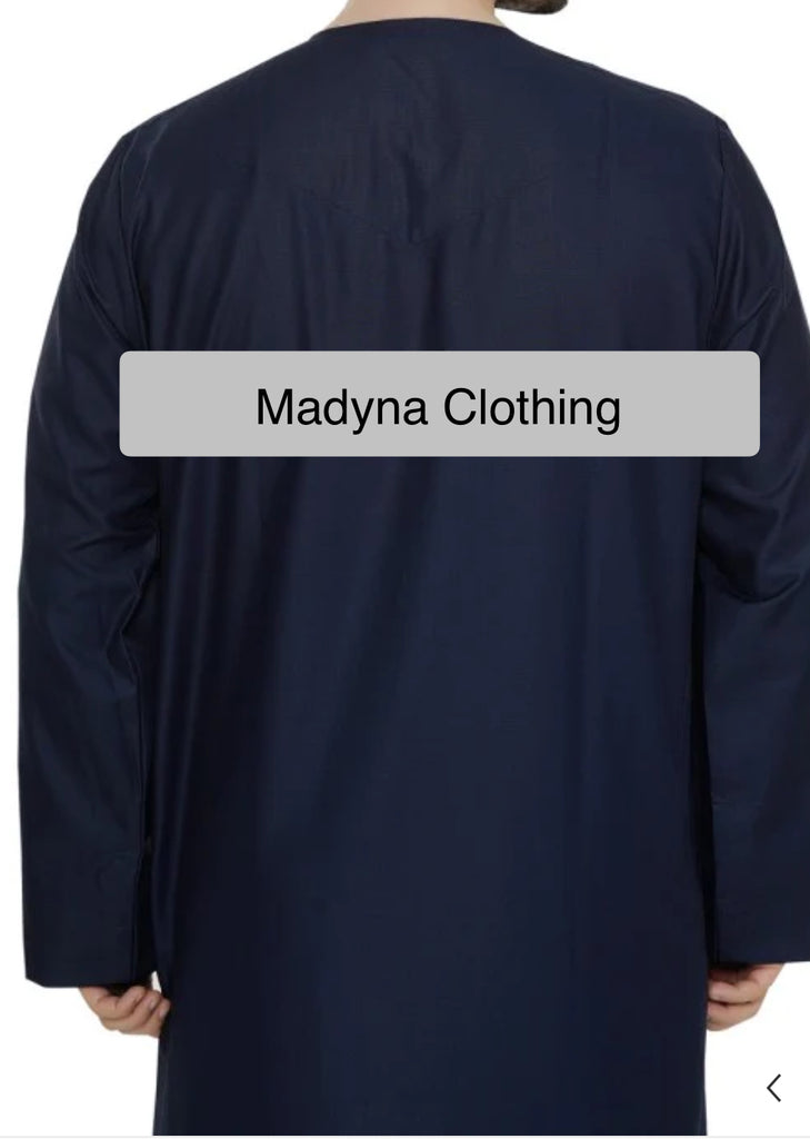 Boy’s Navy Blue Omani Thobe Jubba Kandura - Madyna