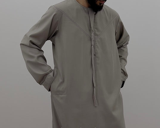 Stone / Beige Premium Emirati Thobe | Jubba | Kandura with removable tassel - Madyna