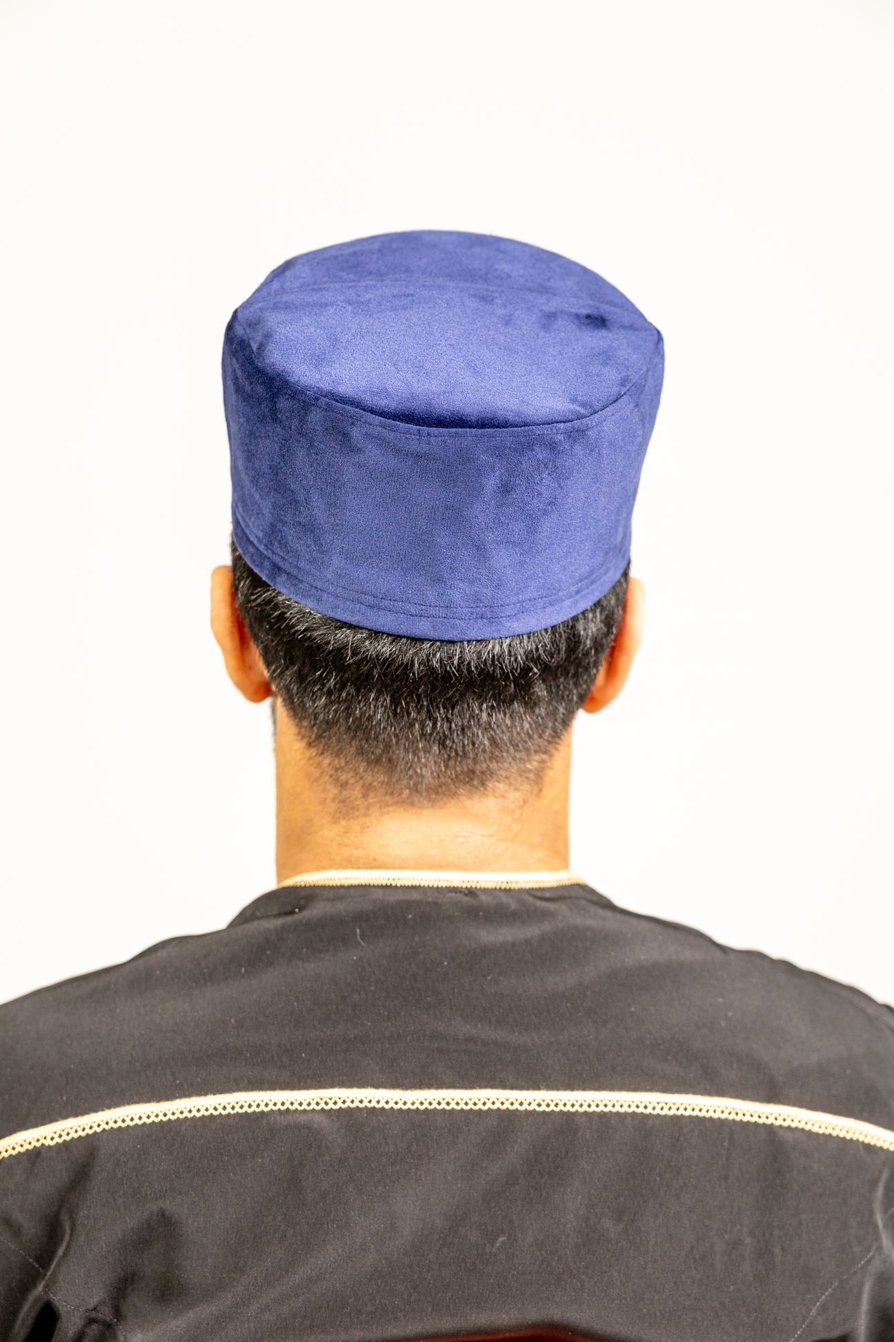 Blue Velvet Topi Kufi Islamic Prayer Hat Exclusive Design - Madyna