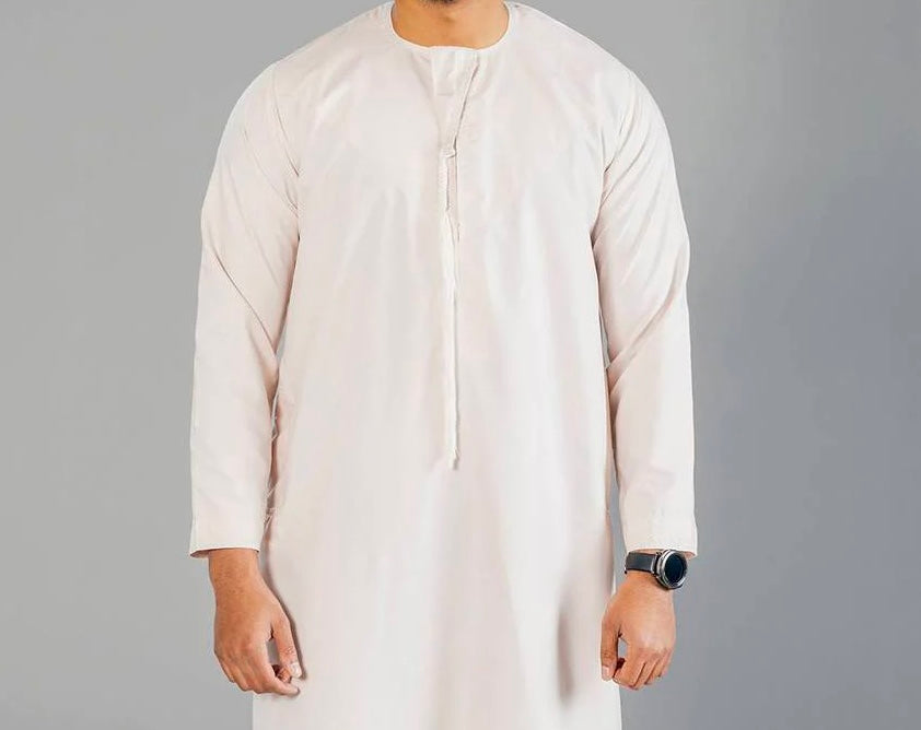Blush Pink Simple Emirati Thobe | Jubba | Kandura - Madyna
