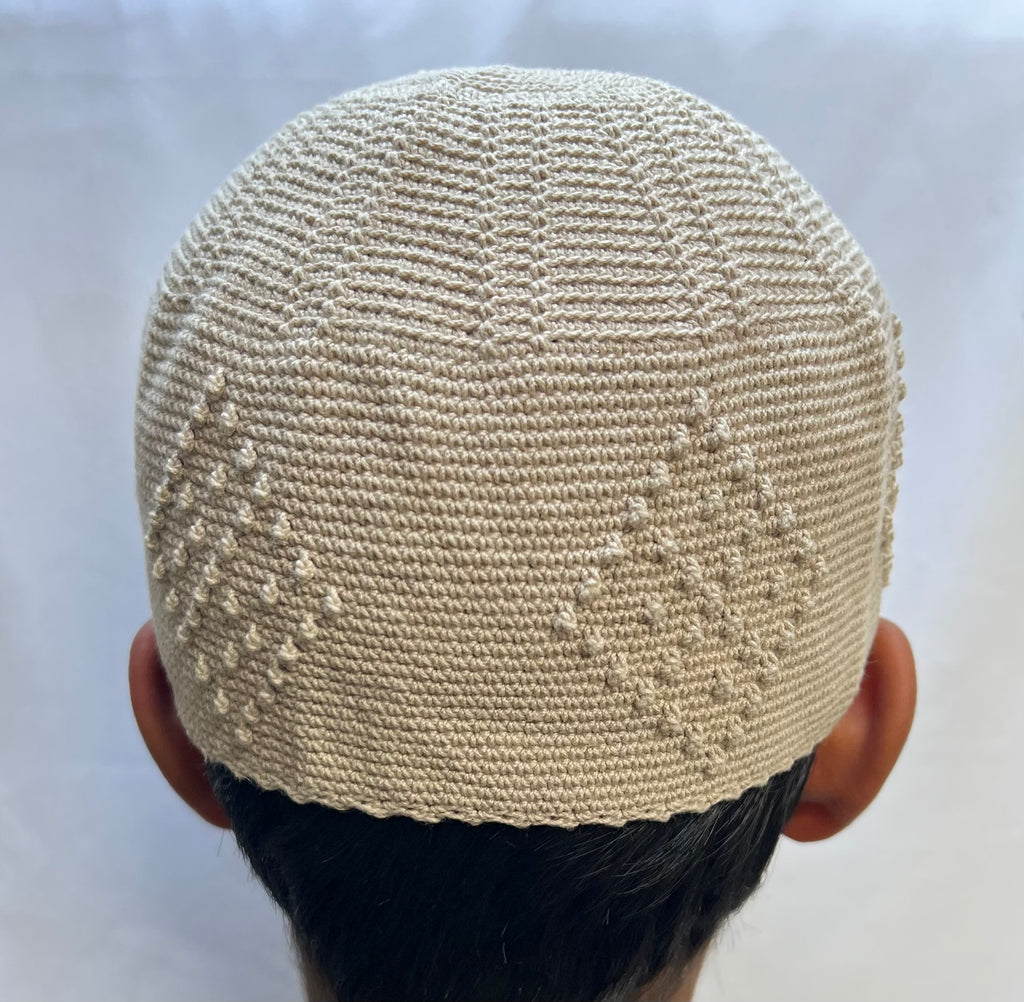 Mens/Boys Knitted Topi Prayer Hat One Size Beige/Grey/Sand/Stone/Olive - Madyna