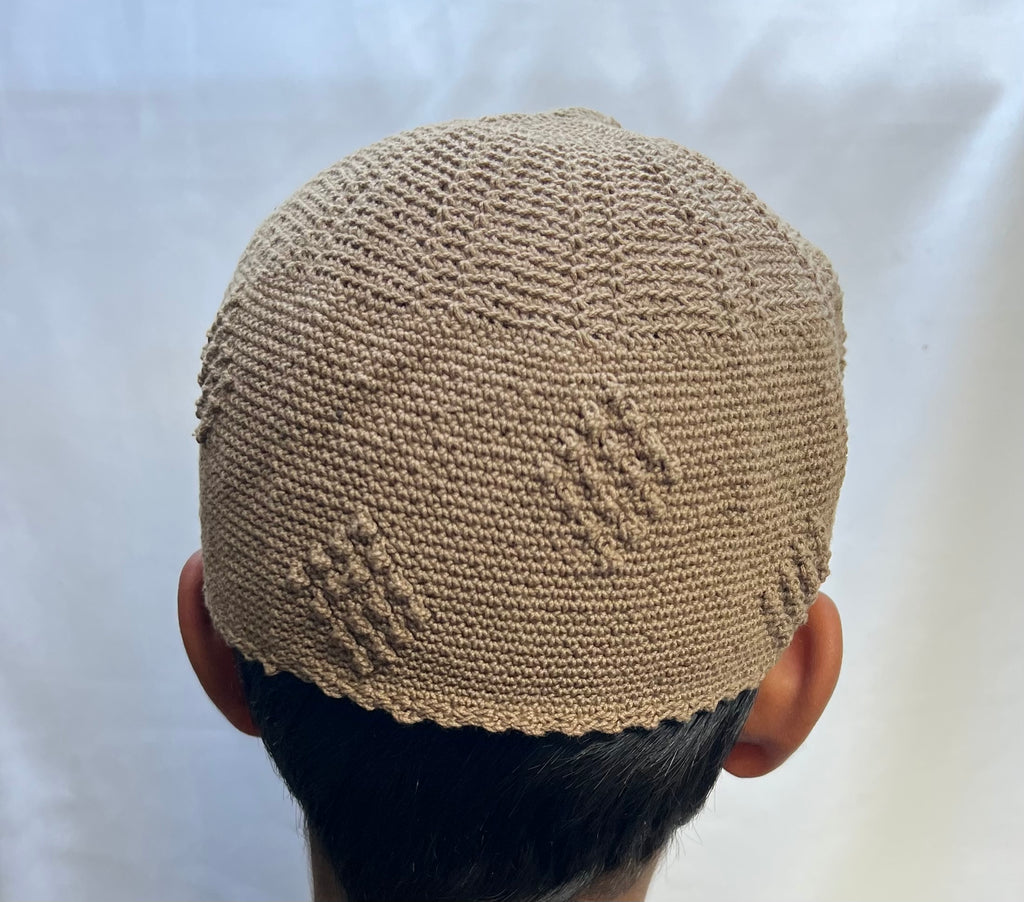 Mens/Boys Knitted Topi Prayer Hat One Size Beige/Grey/Sand/Stone/Olive - Madyna