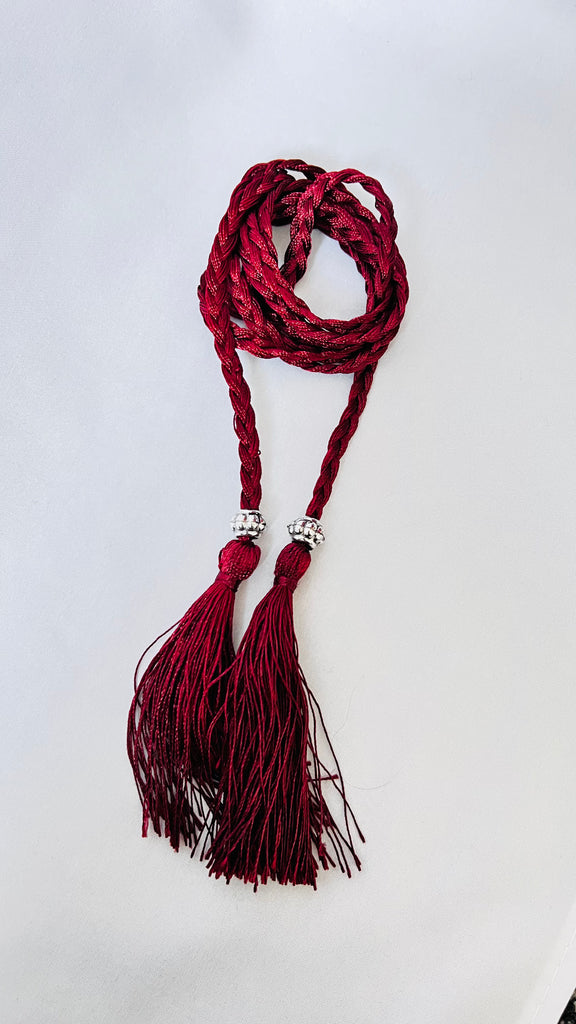 Safa Abaya Dress Design Arabic Long Robe Black / Maroon - Madyna