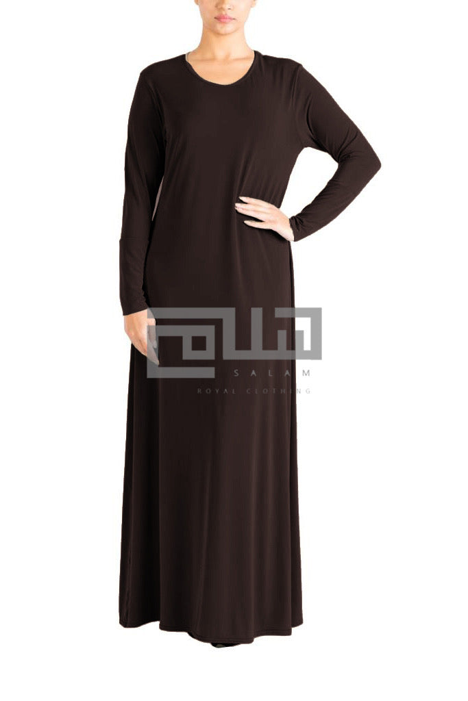 Jersey abaya with pockets grey / brown / black - Madyna
