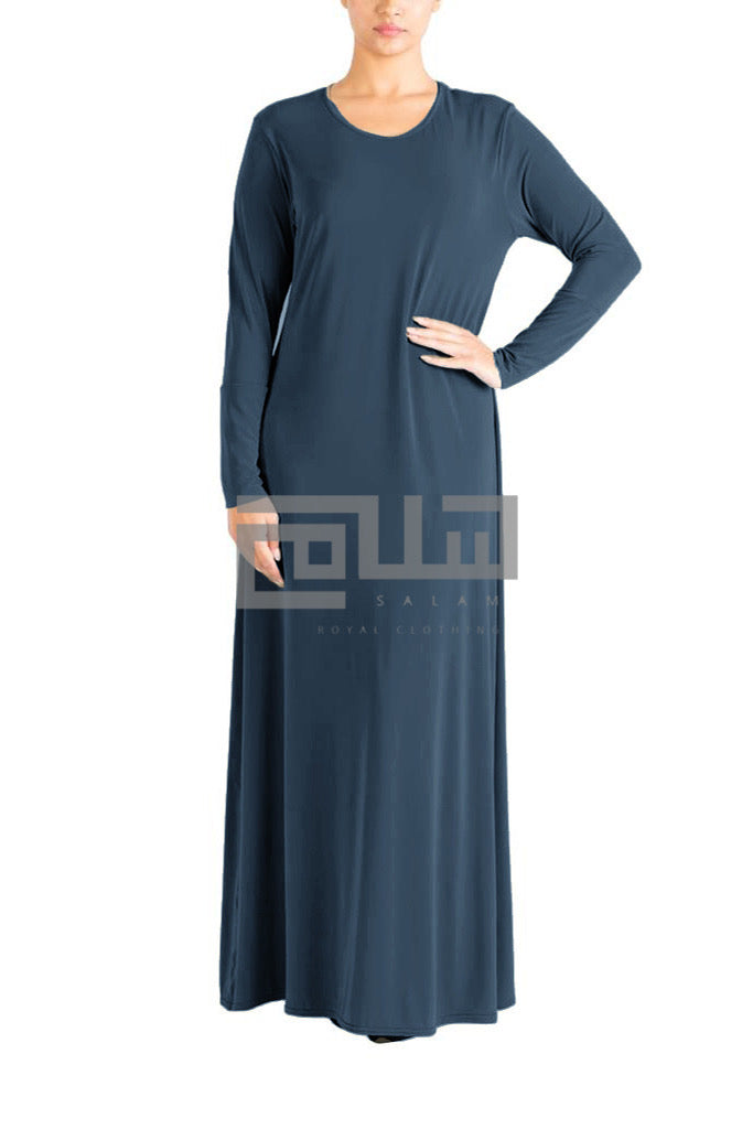 Jersey abaya with pockets grey / brown / black - Madyna