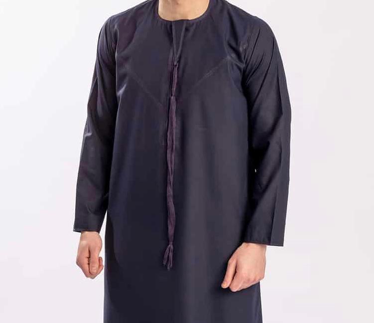 Navy Blue Simple Emirati Thobe | Jubba | Kandura - Madyna